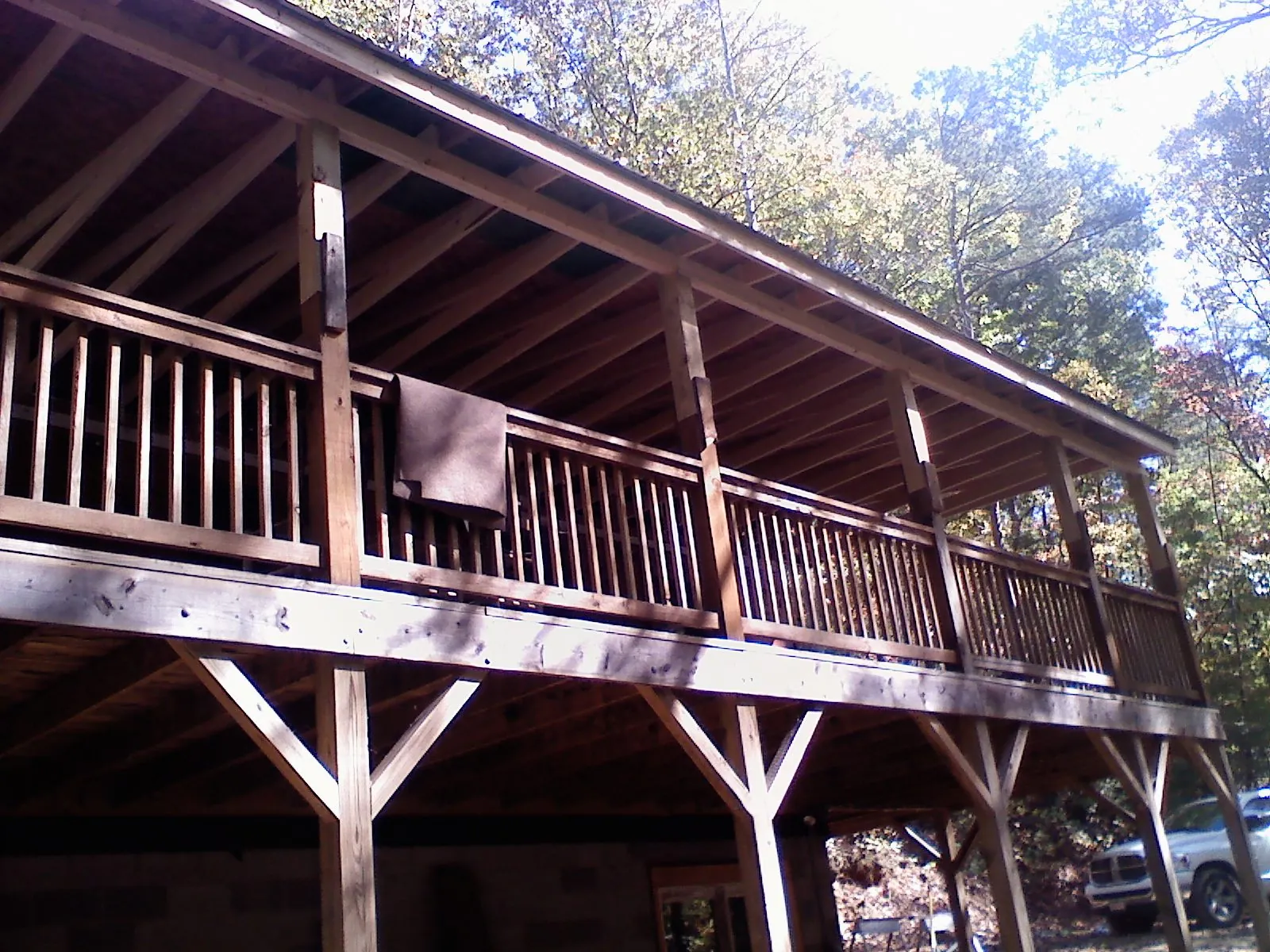 Timber framing under a new elevated porch and deck — Roof Leak Repair in Hunlock Creek by Roofing Brothers